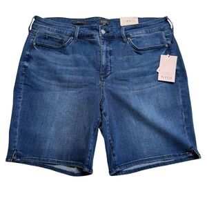 NYDJ Not Your Daughters Jeans Ella Shorts Side Seam Slits Blue Plus Sz 20W NWT